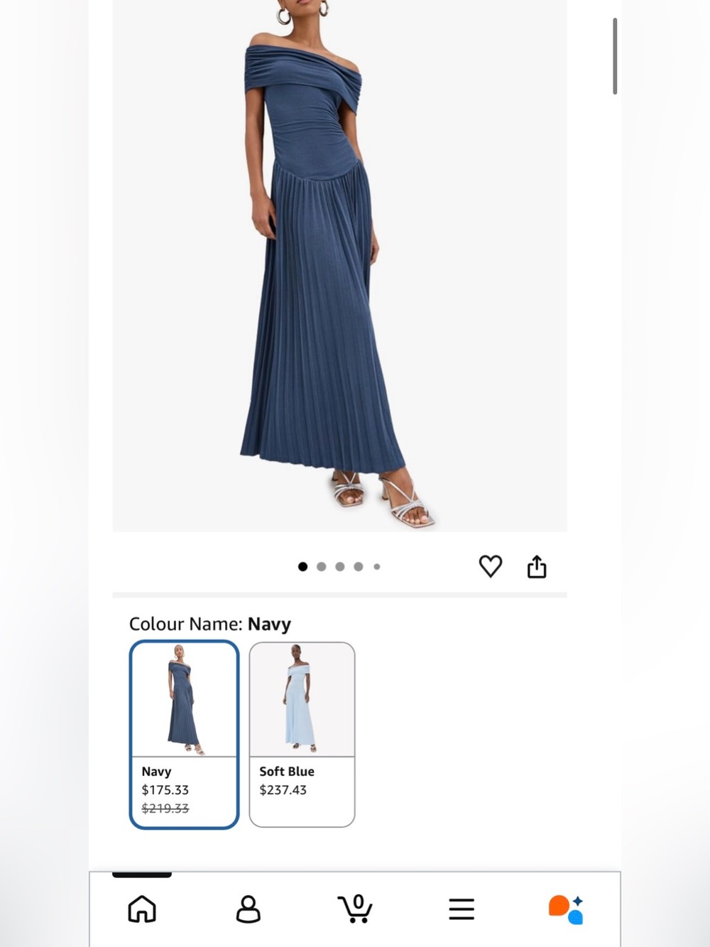 Lioness Beige Off-Shoulder Pleated Maxi Dress - Picture 3 of 7